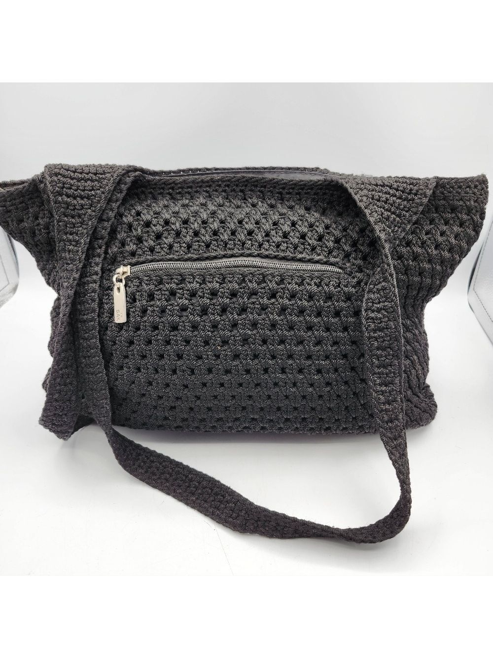 The Sak Black Crochet Shoulder Bag